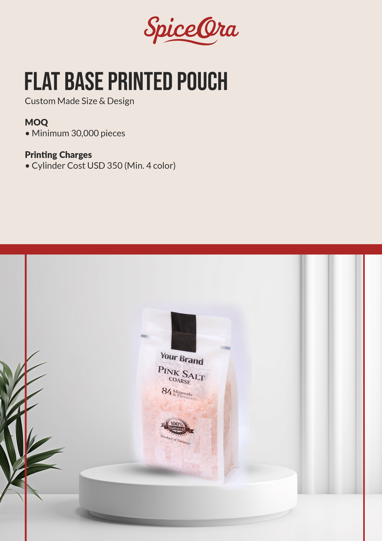 Flat Base Printed Pouch