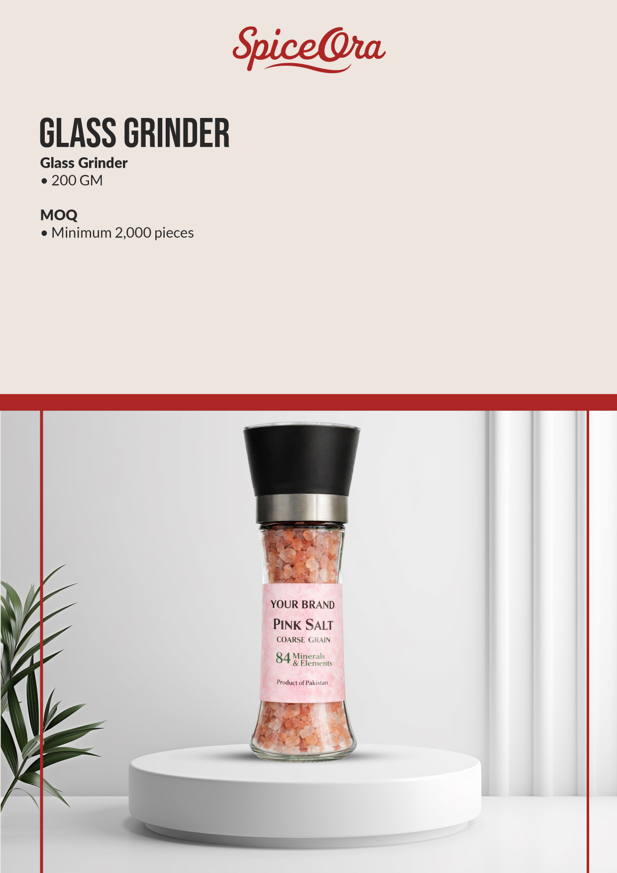 Glass Grinder — Himalayan Pink Salt
