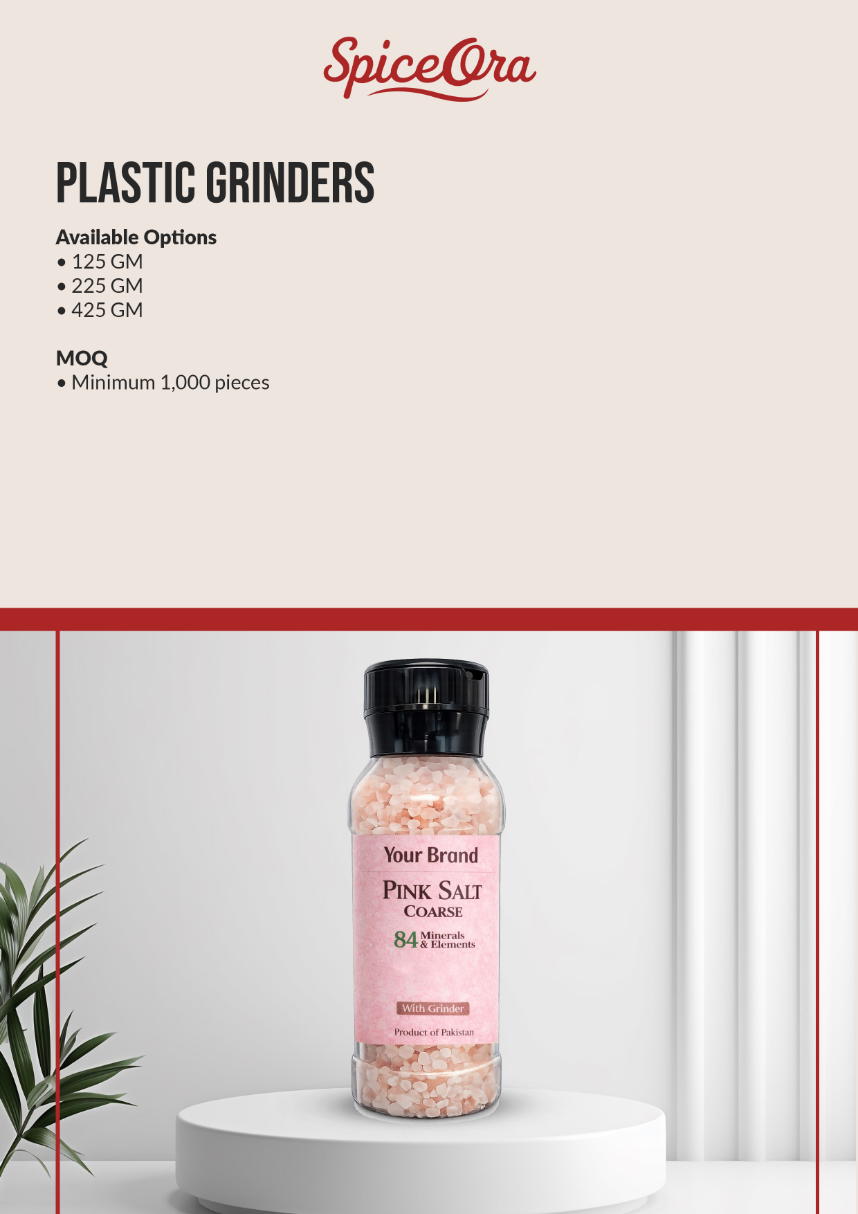 Plastic Grinders — Himalayan Pink Salt